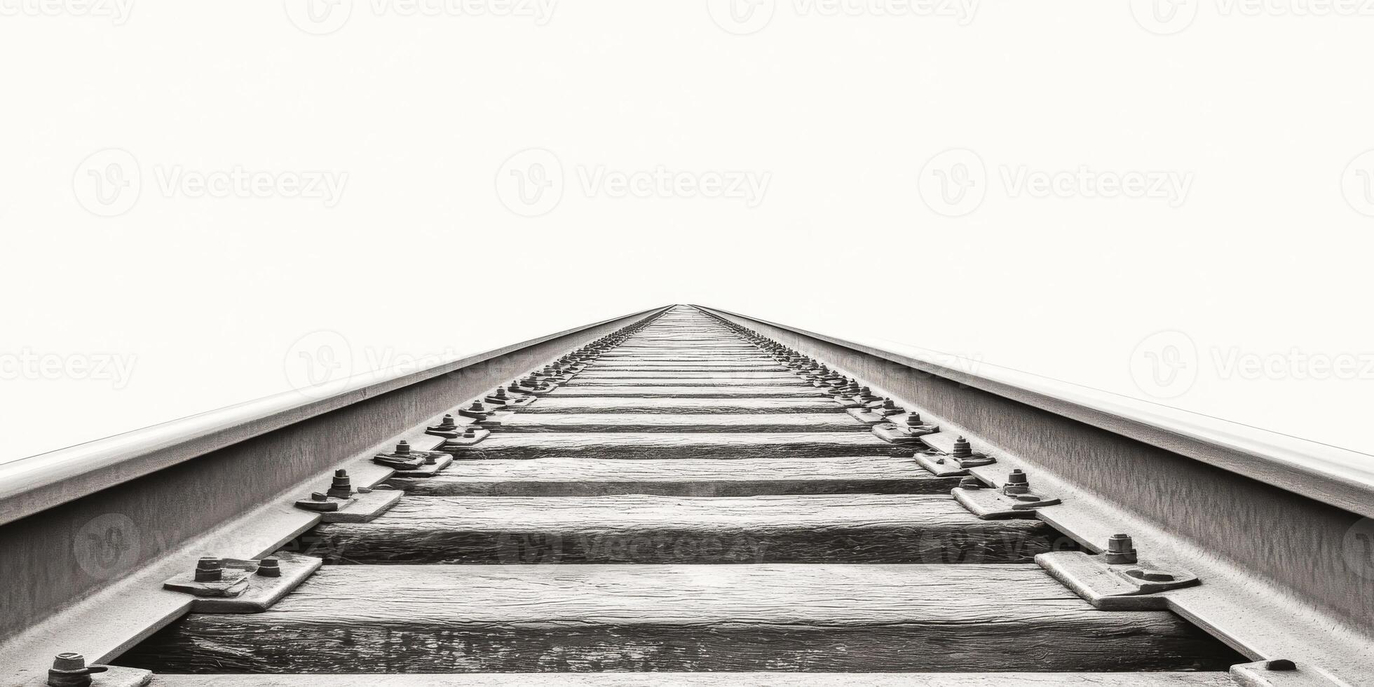 A captivating and striking view of train tracks stretching far into the horizon symbolizes both modern transportation and the exciting journey that lies ahead for those willing to travel photo