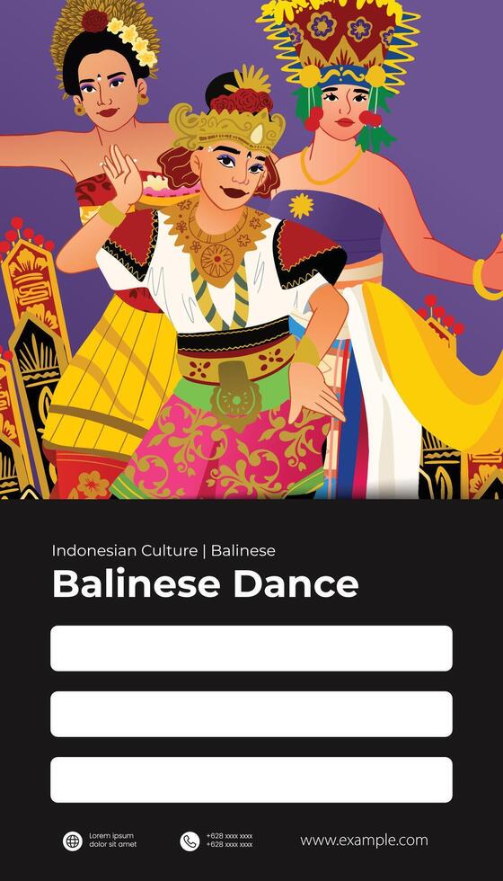 Flat design Indonesian Balinese Dancer illustration vector