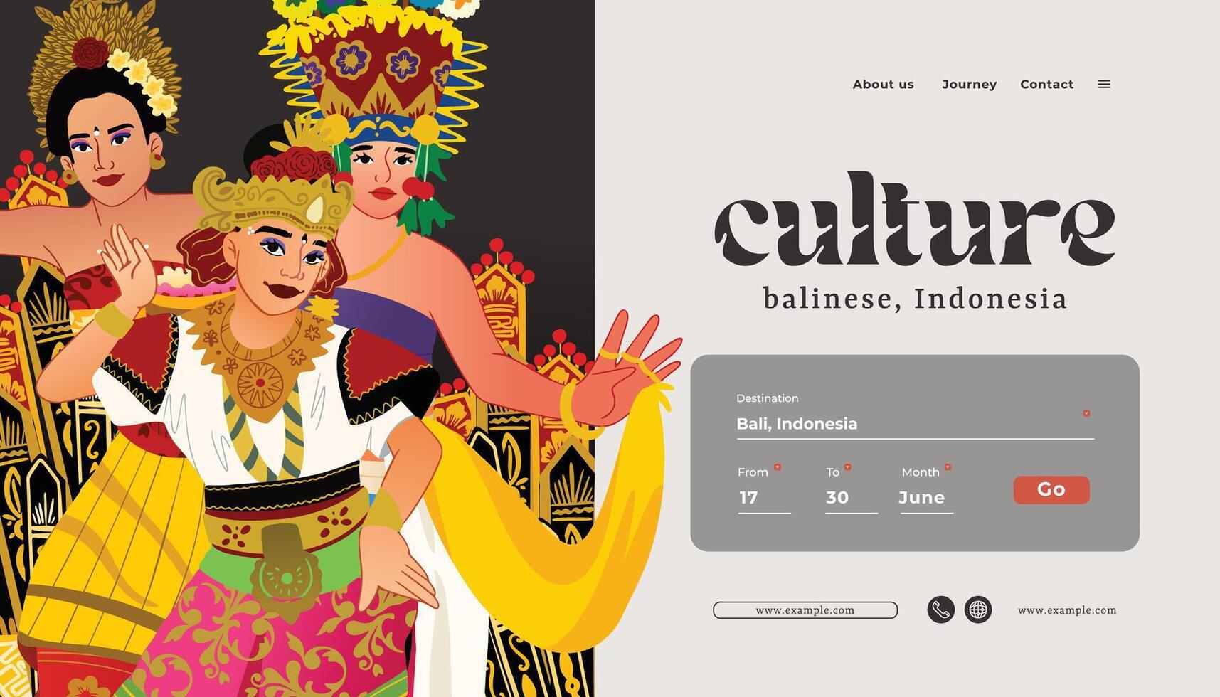Flat design Indonesian Balinese Dancer illustration vector