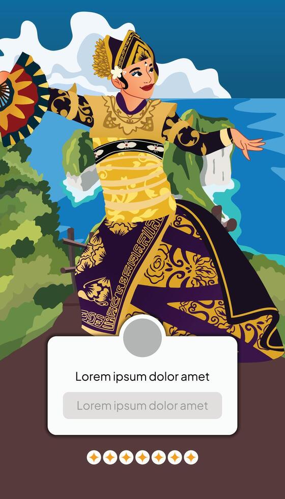 Flat design Indonesian Balinese Dancer illustration vector