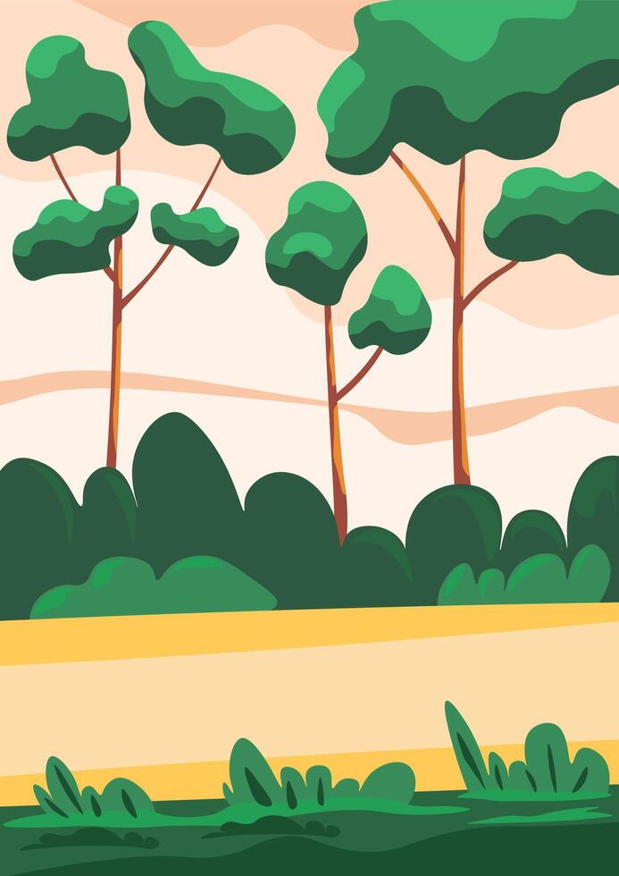 Serene Road Through Dense Forest vector
