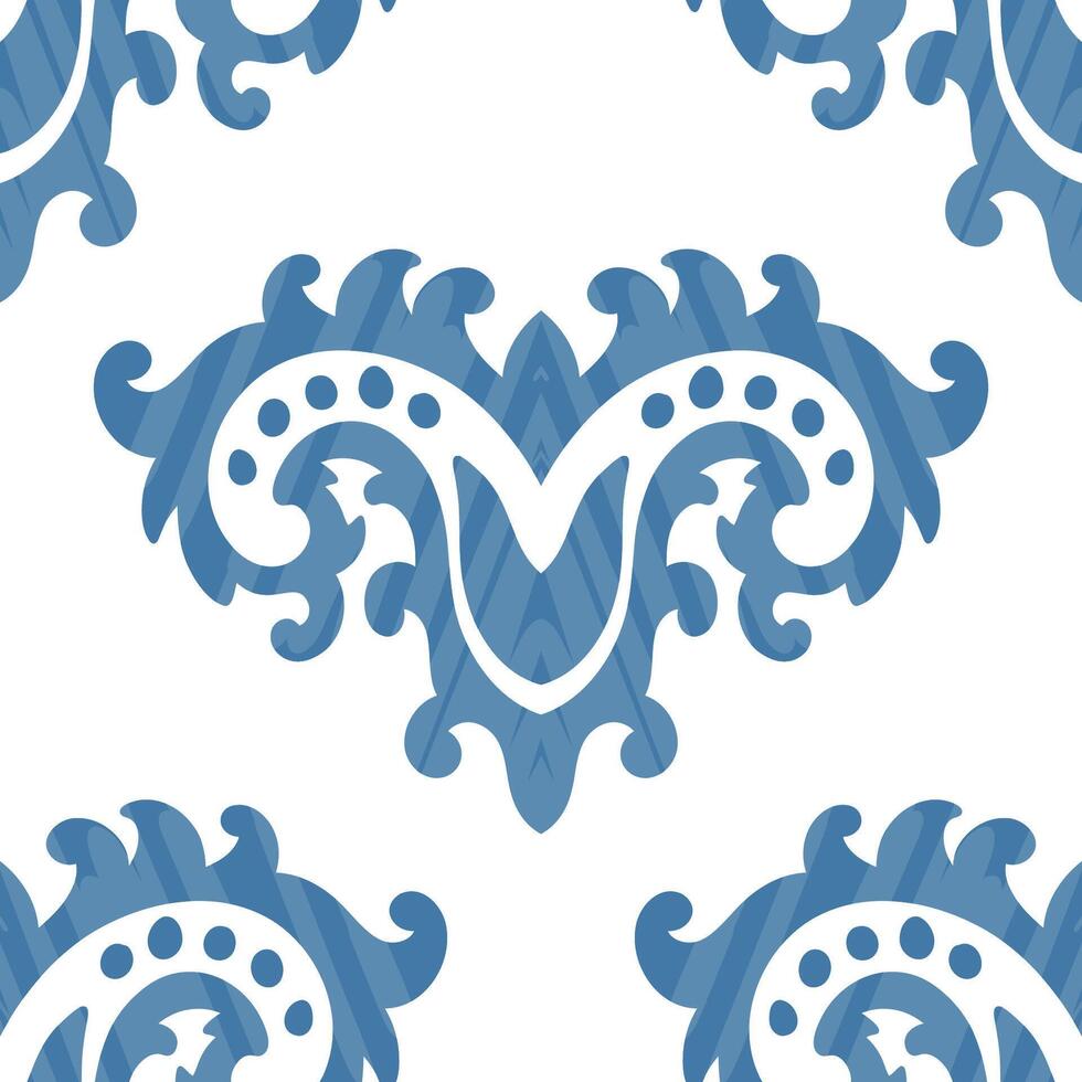 Floral Geometric Blue Pattern Seamless vector