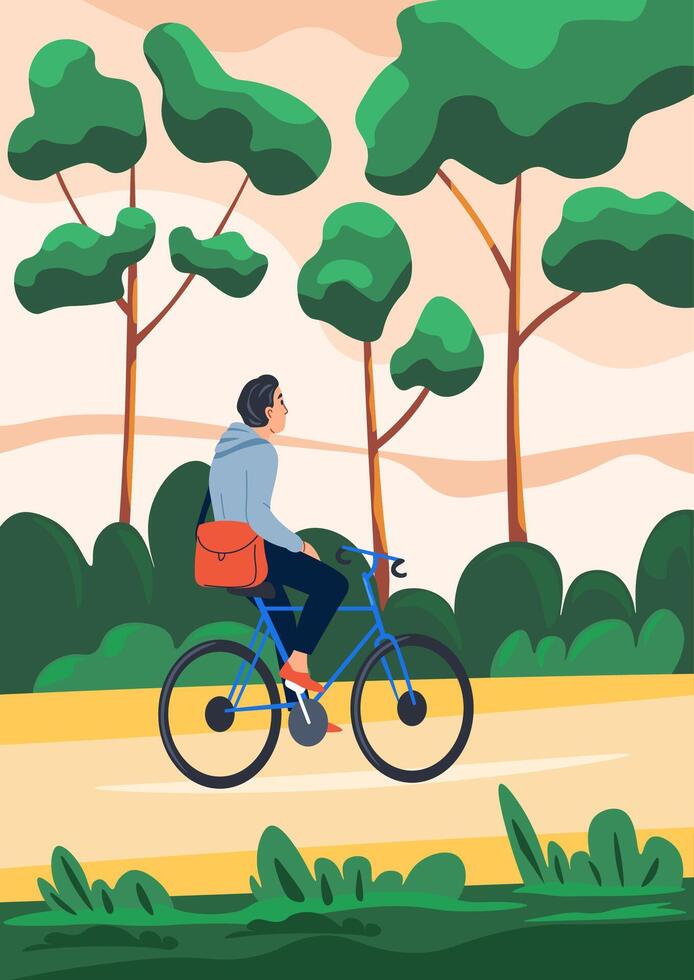 Forest Path With Green Trees vector