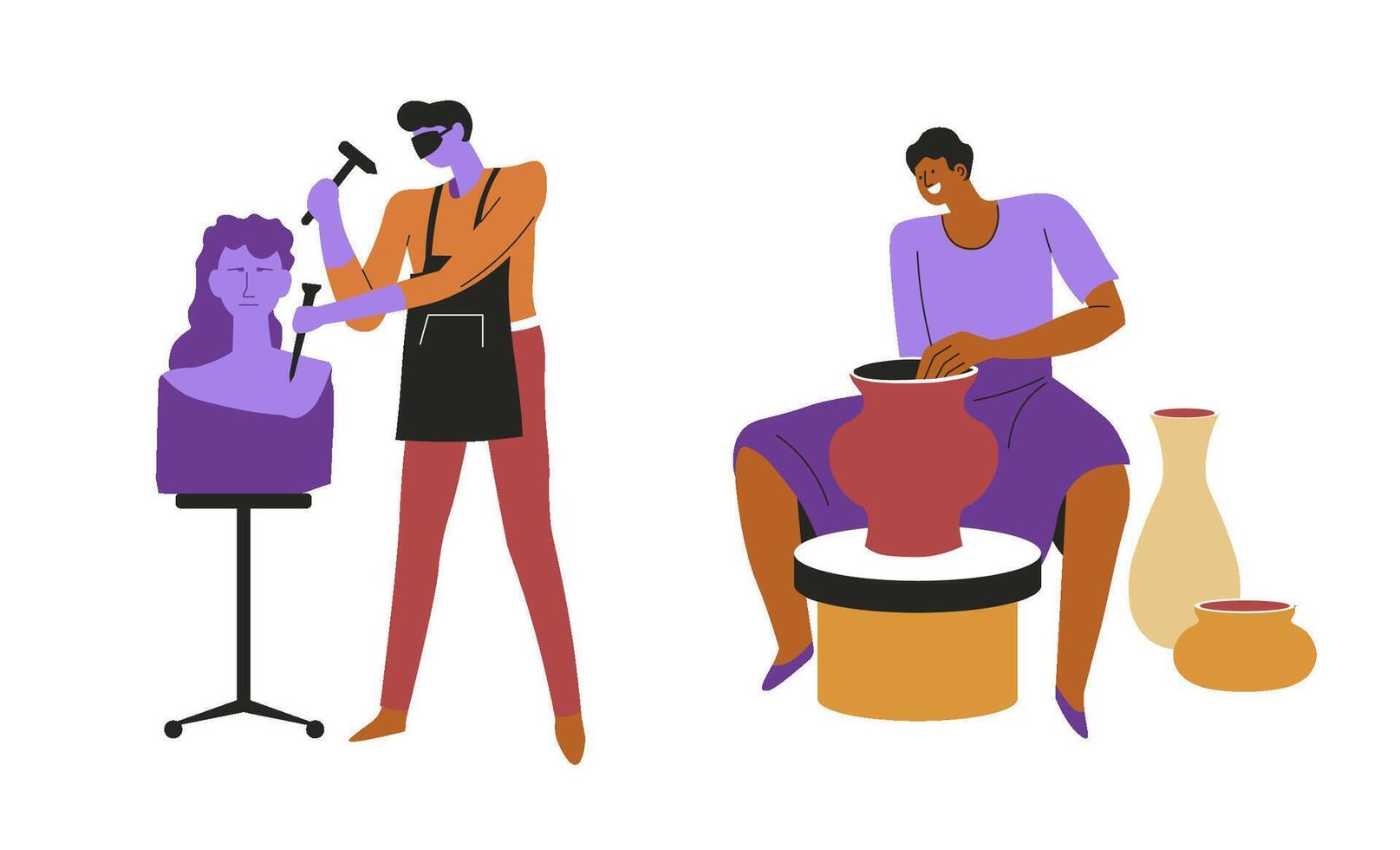 Sculpting and Pottery Art in Motion vector