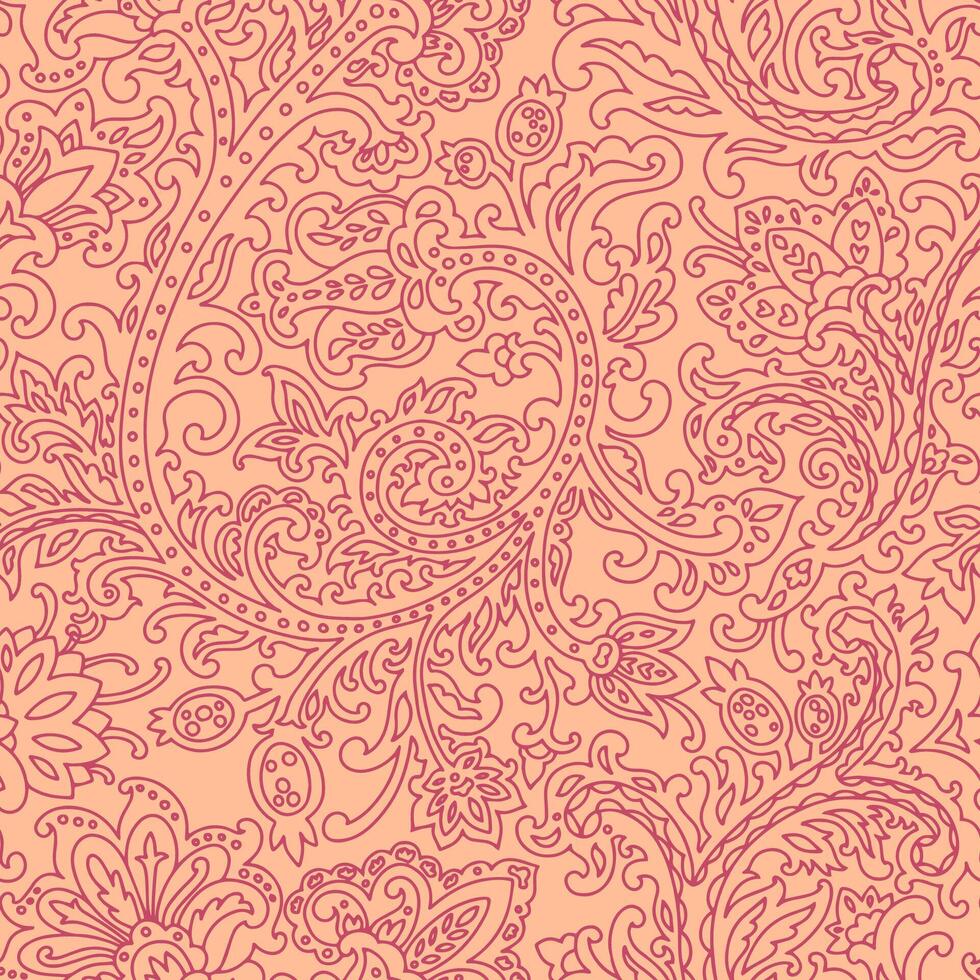 Classic Paisley Pattern Pink vector