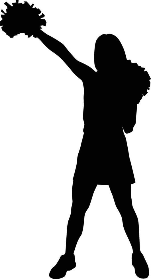 Cheerleader pose full body silhouette vector
