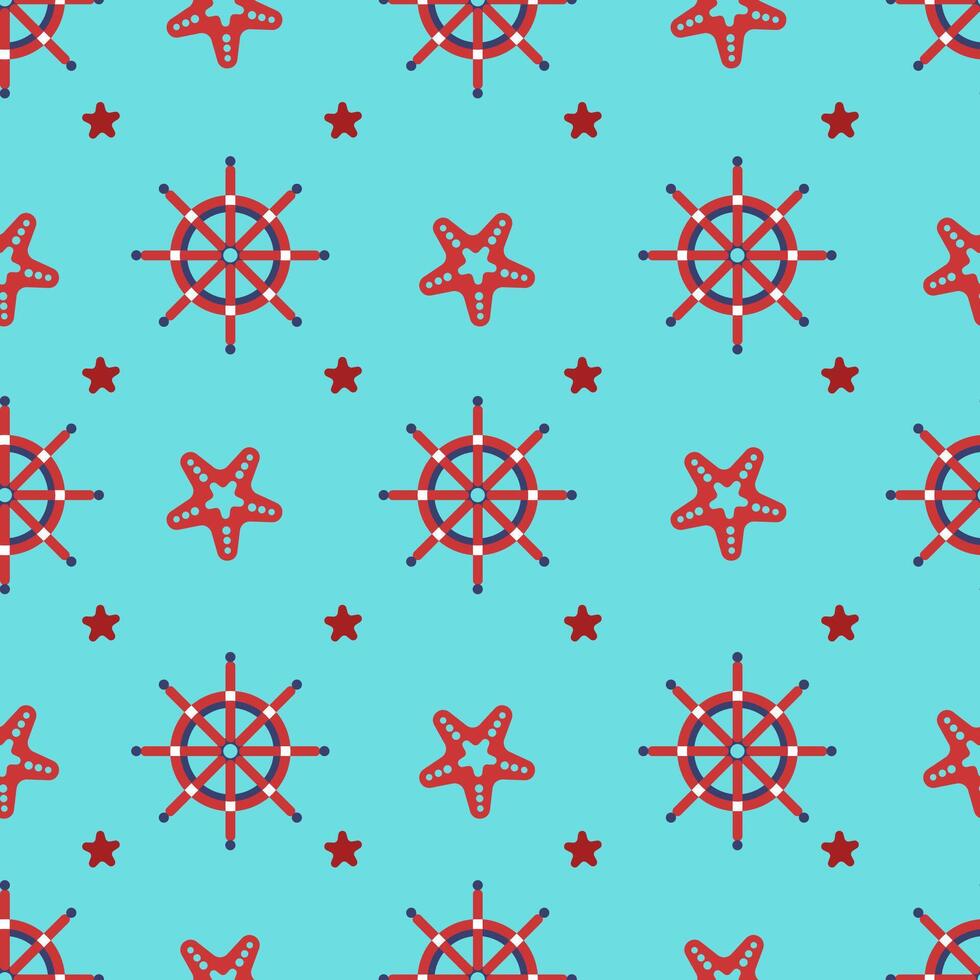 Nautical Steering Wheel Seamless Pattern vector
