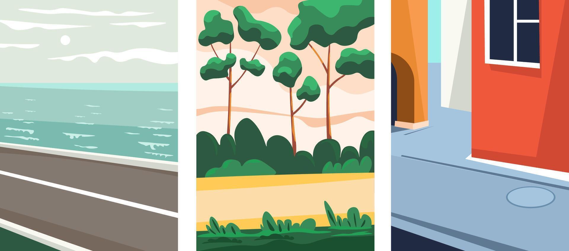 Scenic Coastal Path Illustration vector