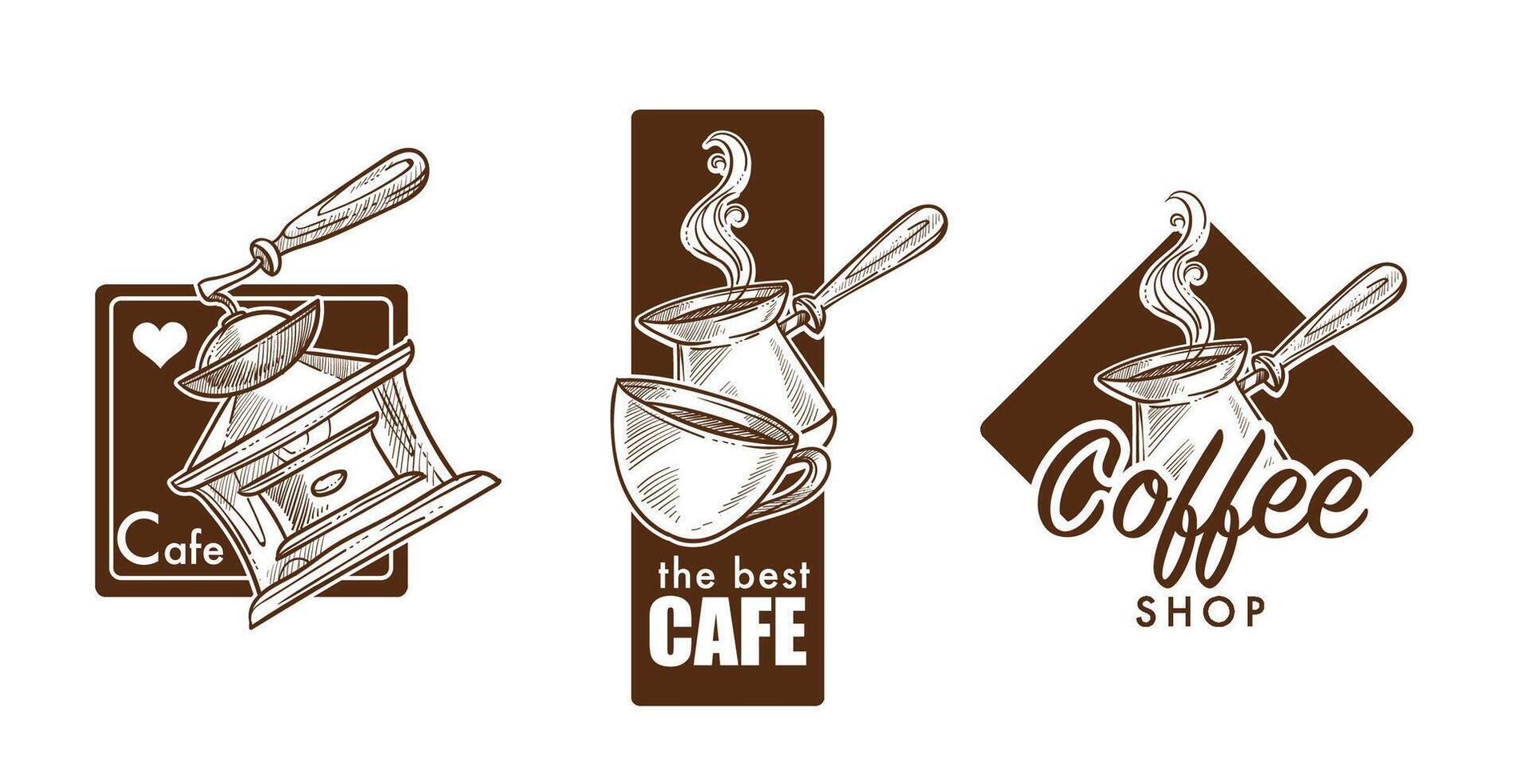 Elegant Coffee Logo Collection vector