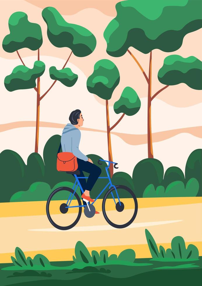 Forest Path With Green Trees vector