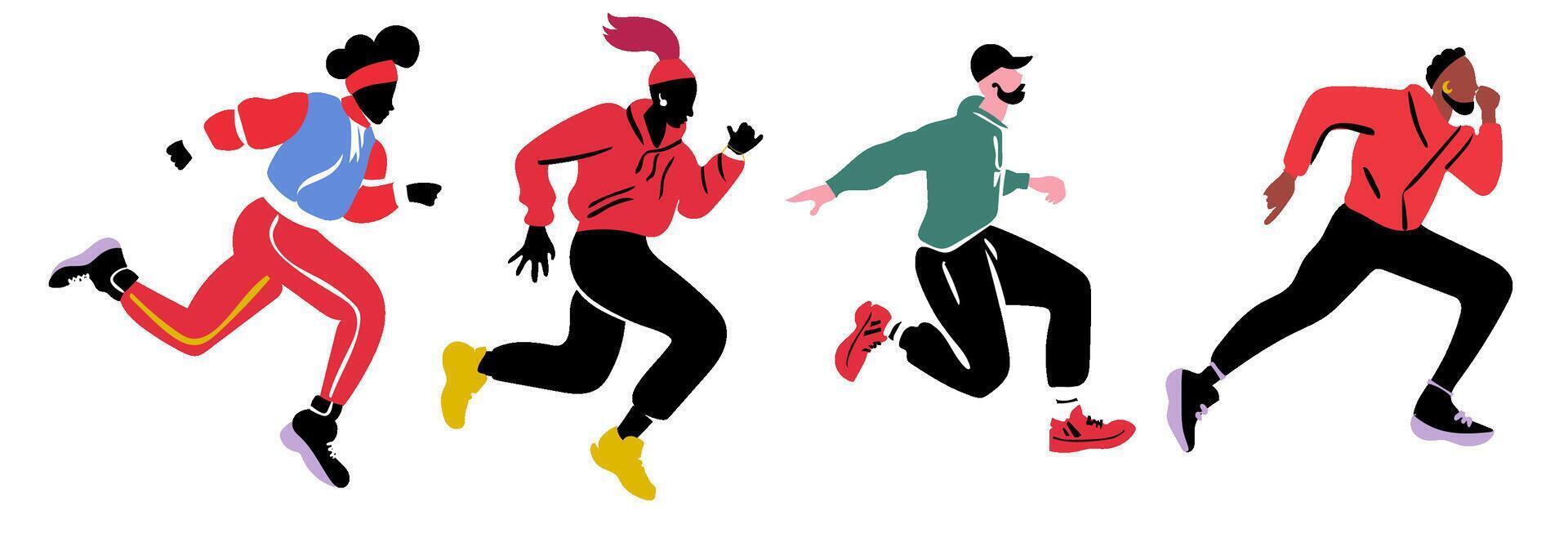 Dynamic Runner in Motion vector
