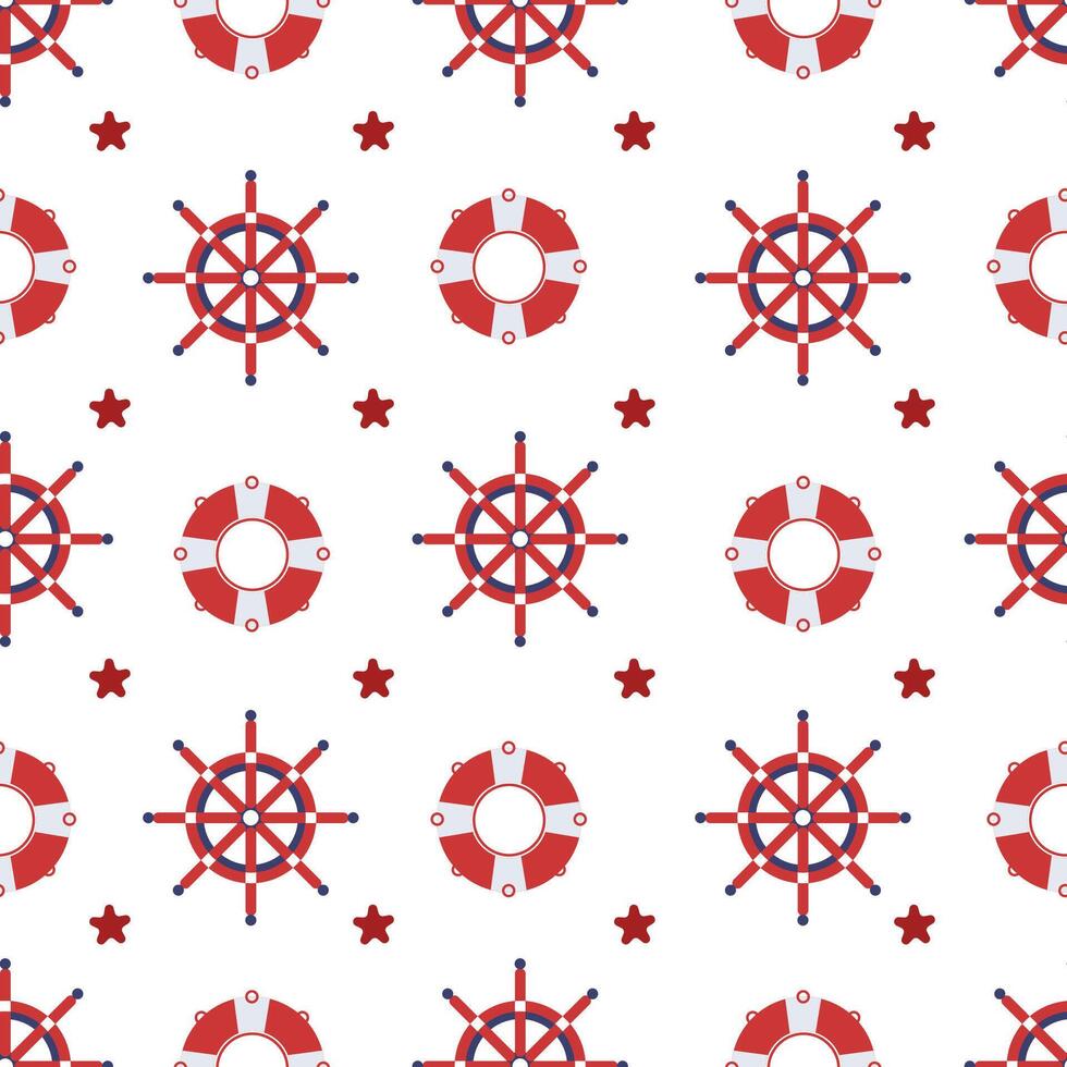 Nautical Steering Wheels And Lifebuoys vector
