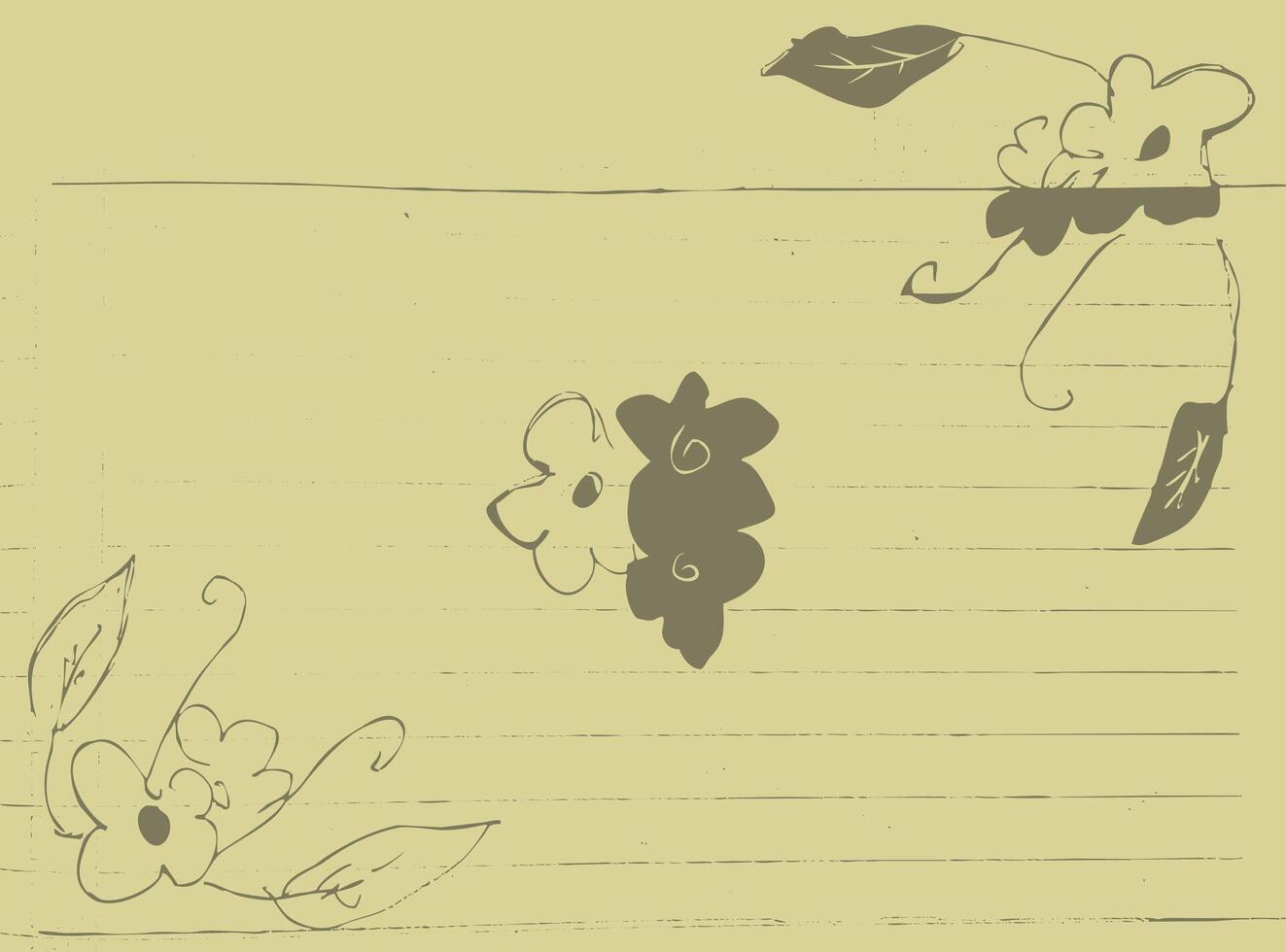 Illustration Hand Drawn Floral Background on Paper Book vector