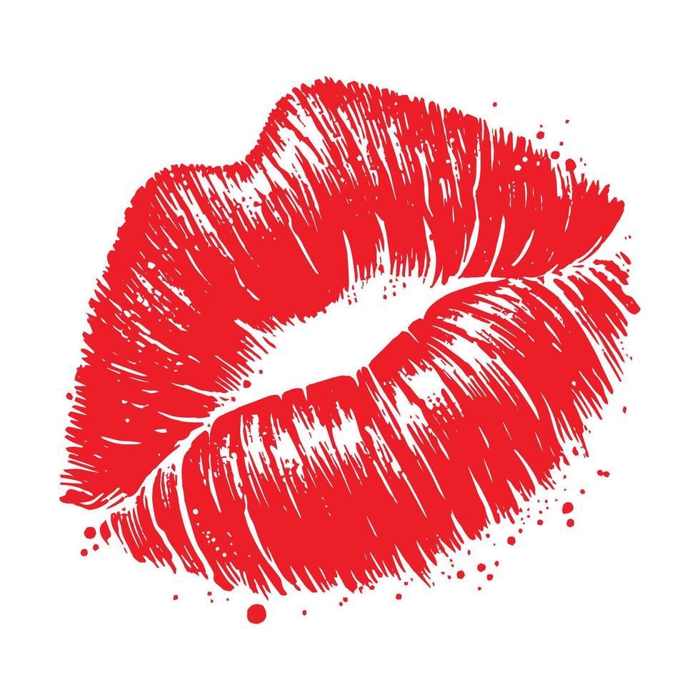 Stylish Pinup Lip Print Illustration vector