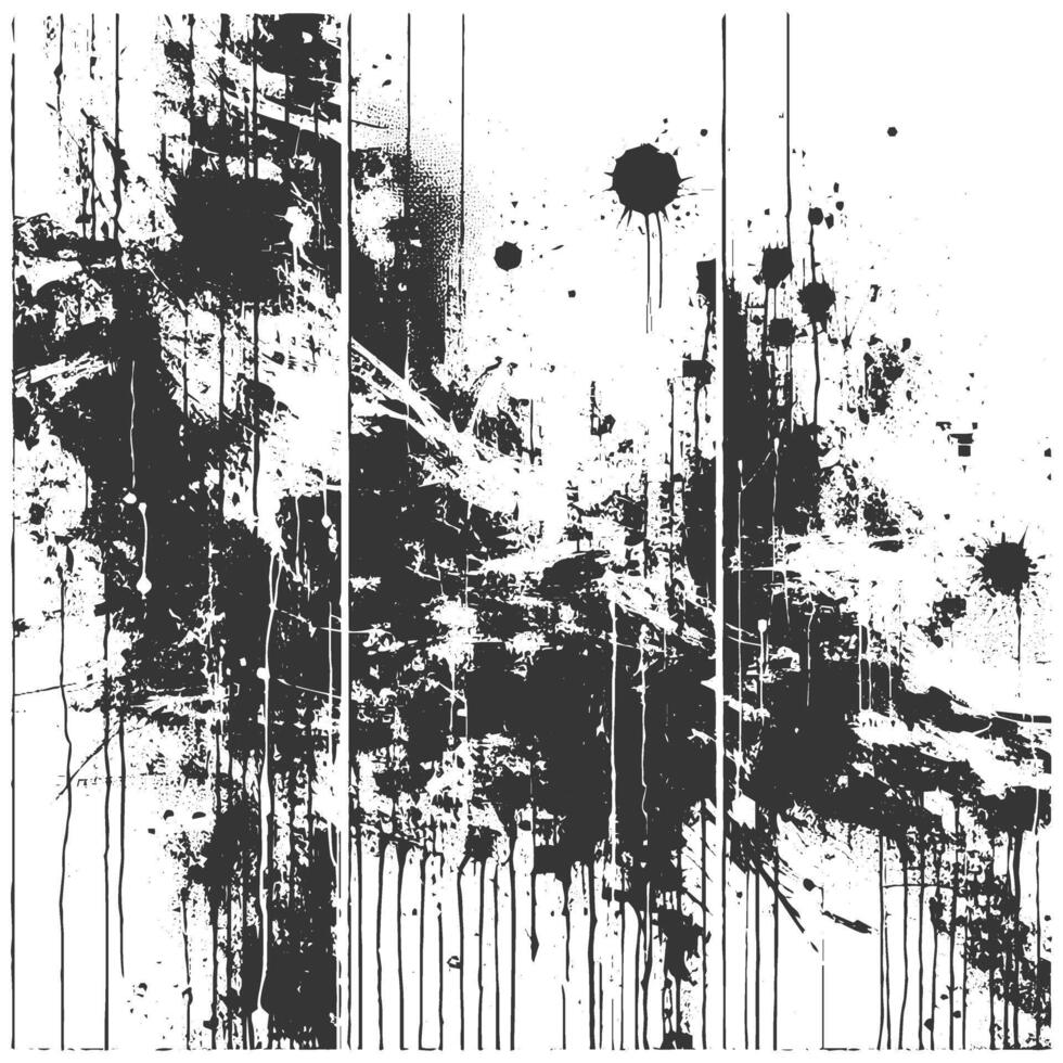 Black and white abstract painting with splatters vector