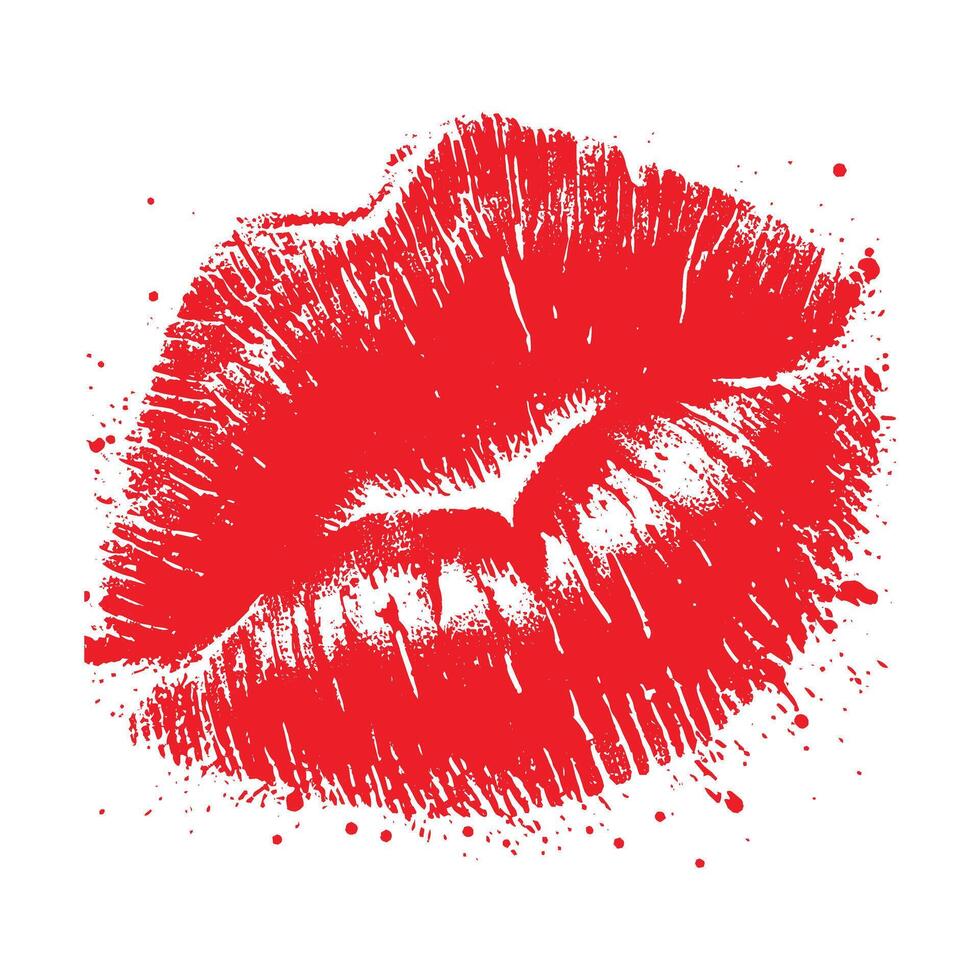 Vintage Inspired Pinup Lip Print Art vector