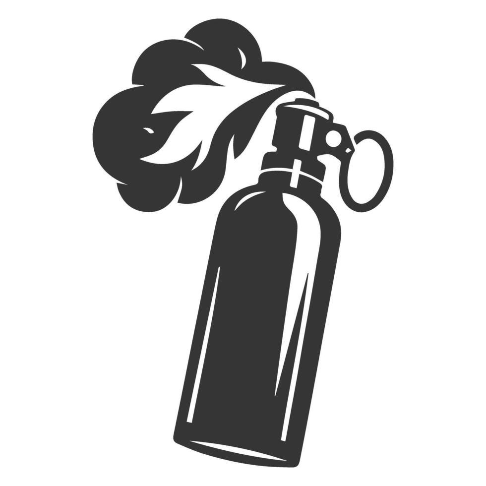 A black and white illustration of a fire extinguisher vector