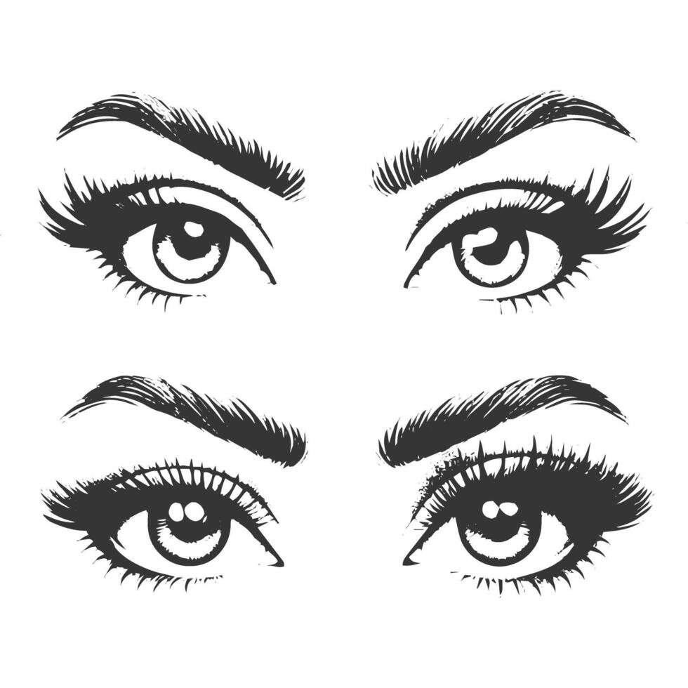 Eyebrows and eyelashes vector