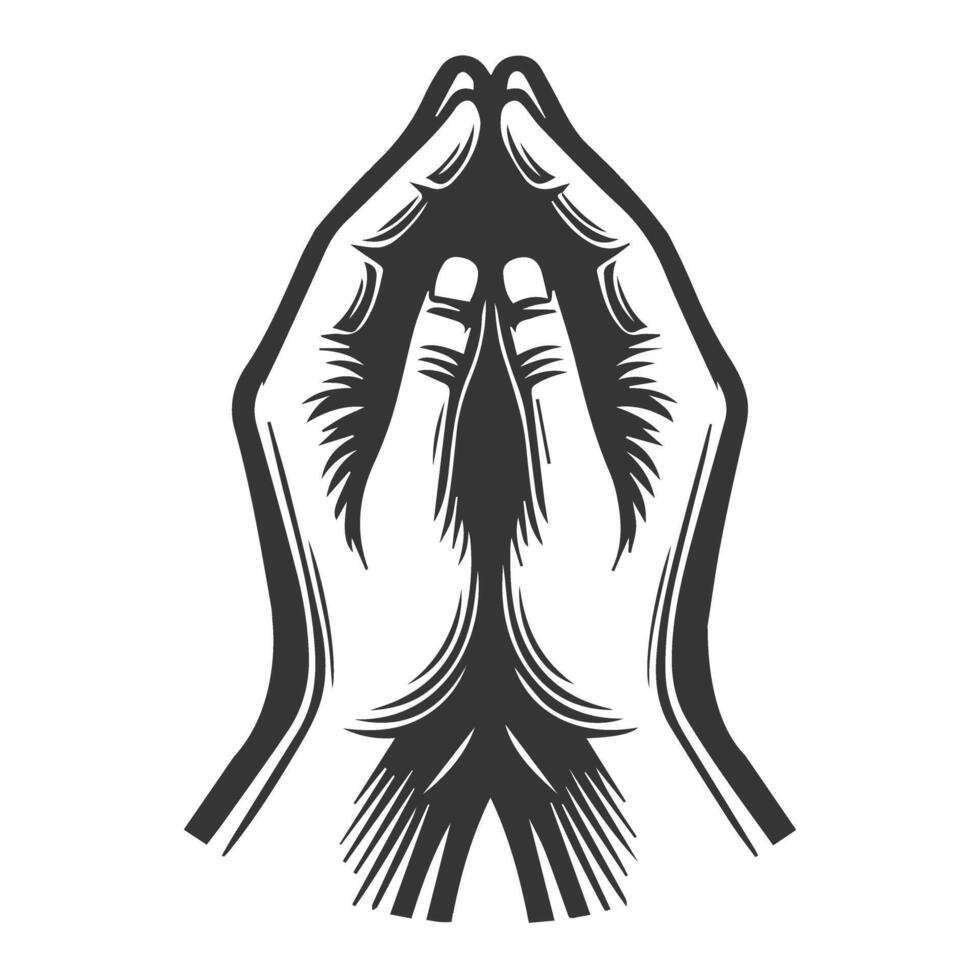 Praying hands illustration vector