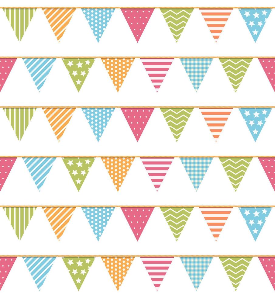 Bunting seampless pattern, bunting background vector
