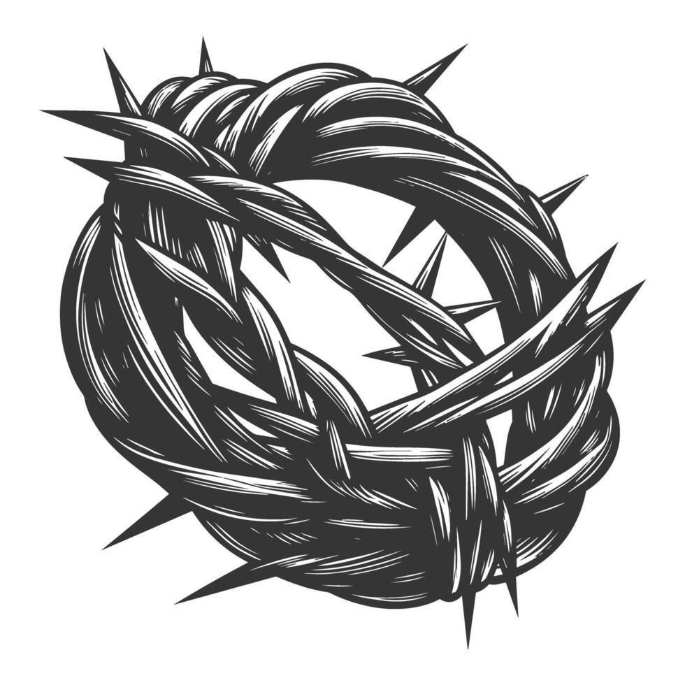 Crown of thorns, christian symbol, illustration vector
