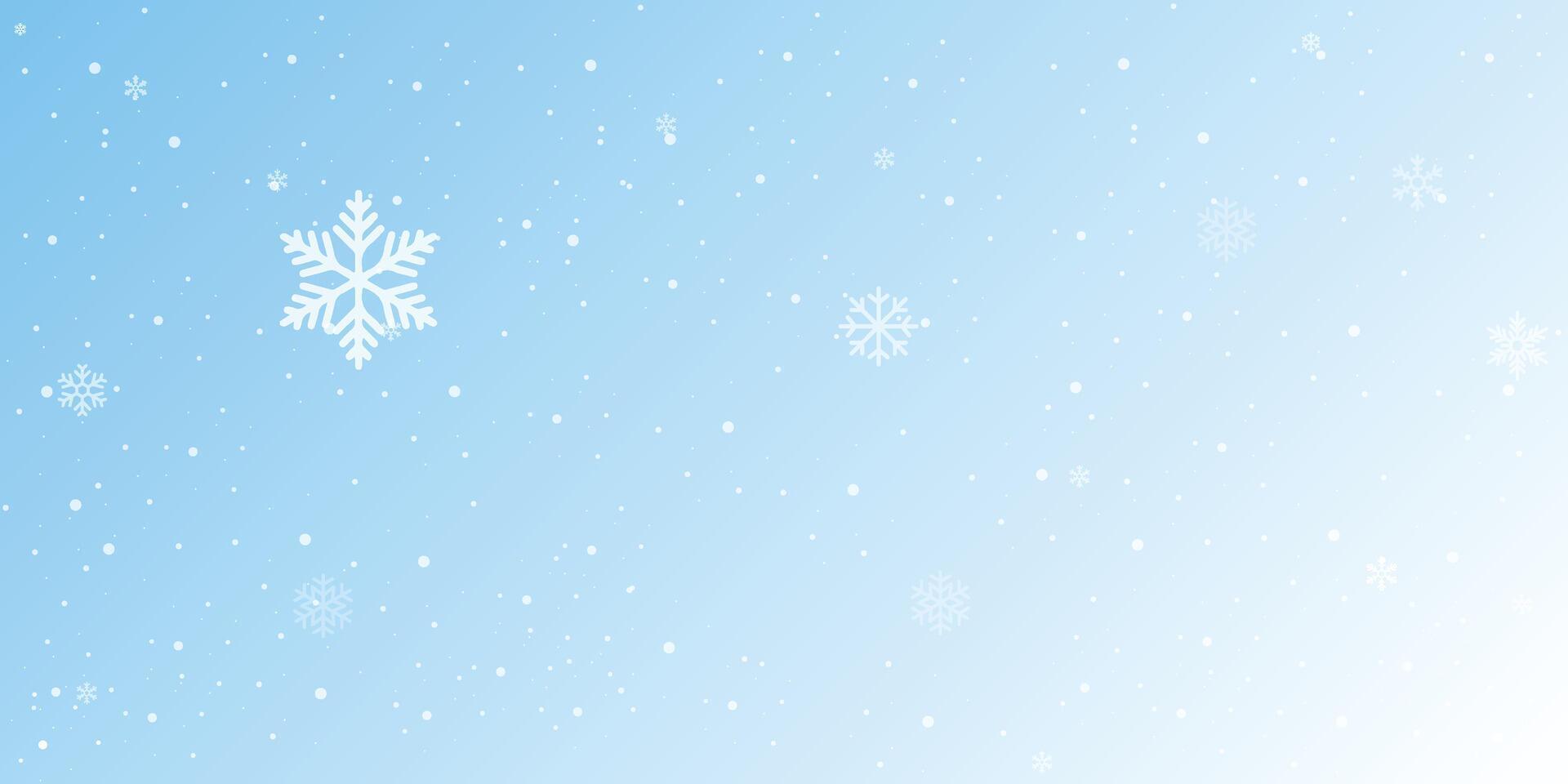 Winter background, snowflakes on a beautiful background, Christmas background for cards, snowfall. Snowy nature landscape, vector