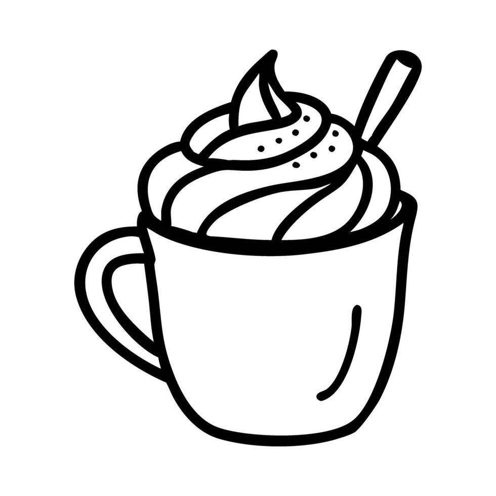 Pumpkin Spice Latte Fall Beverage Icon vector