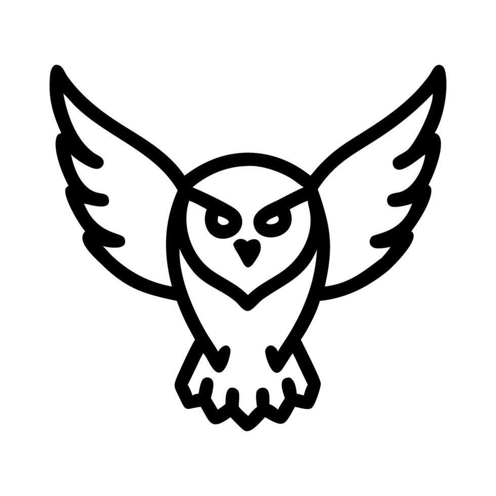 Front View of Flying Owl Wildlife Icon vector