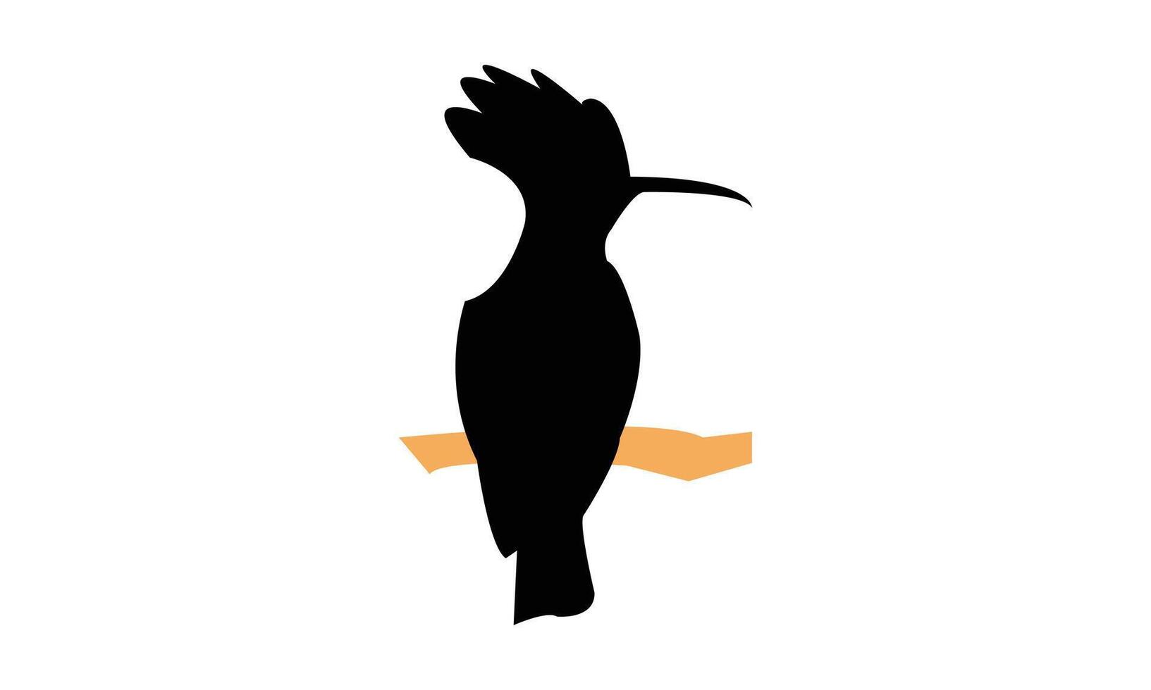 Eurasian Hoopoe Bird Black Silhouette vector