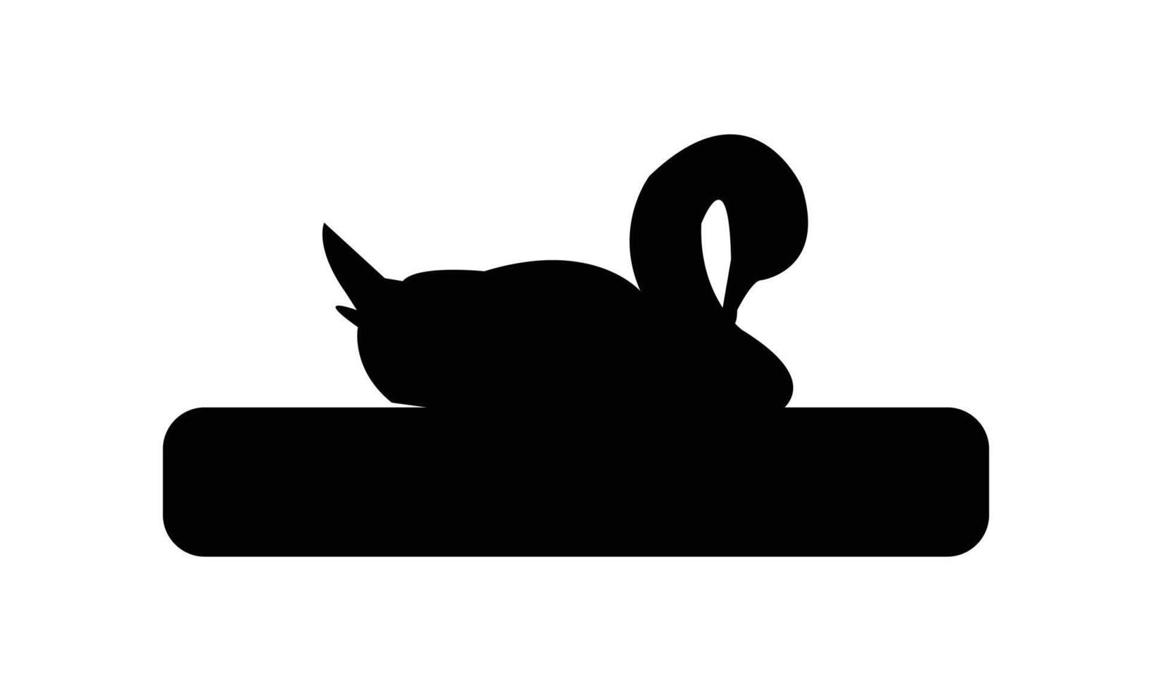 Swan Black Silhouette Illustration Design vector