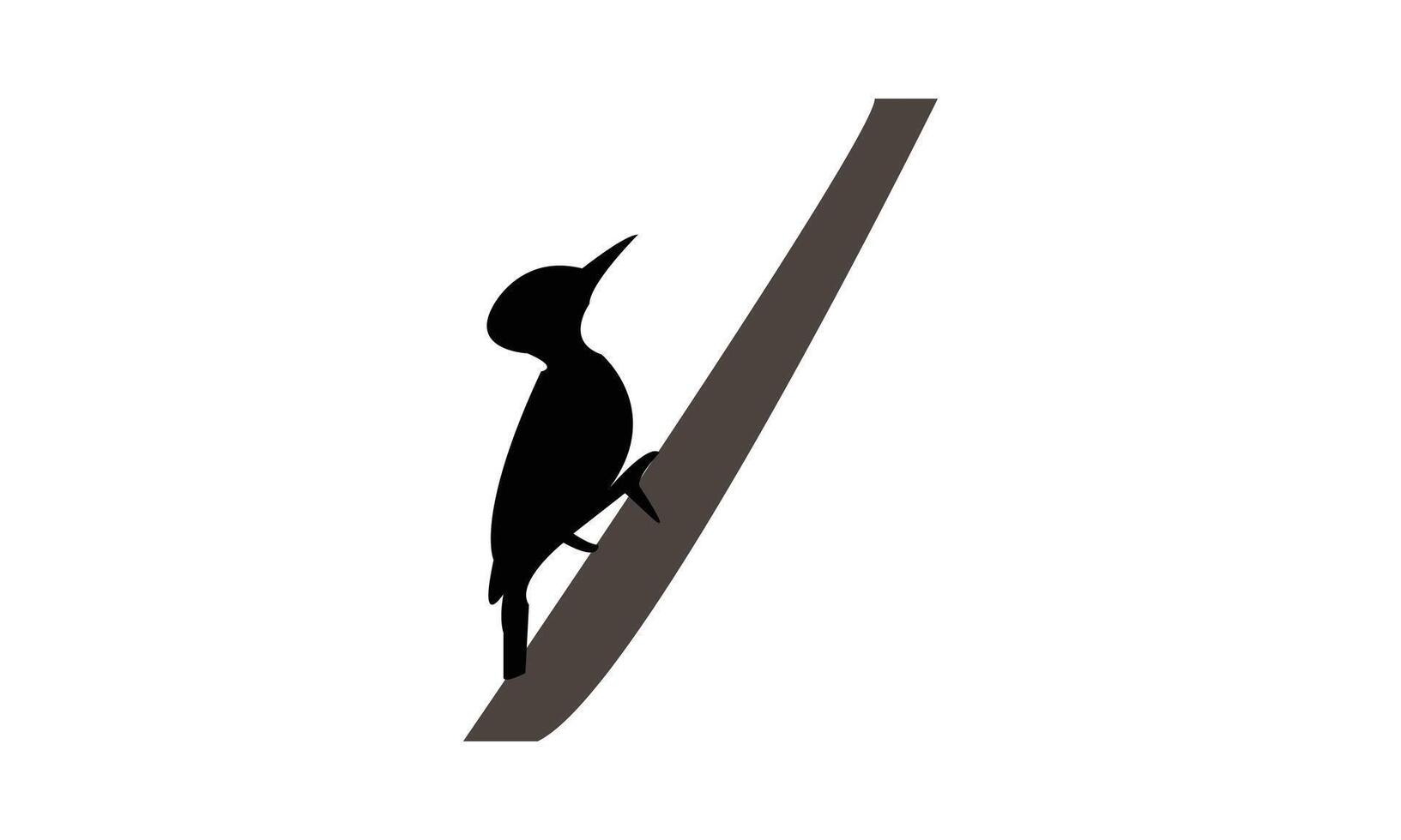 Beautiful Woodpecker Silhouette vector