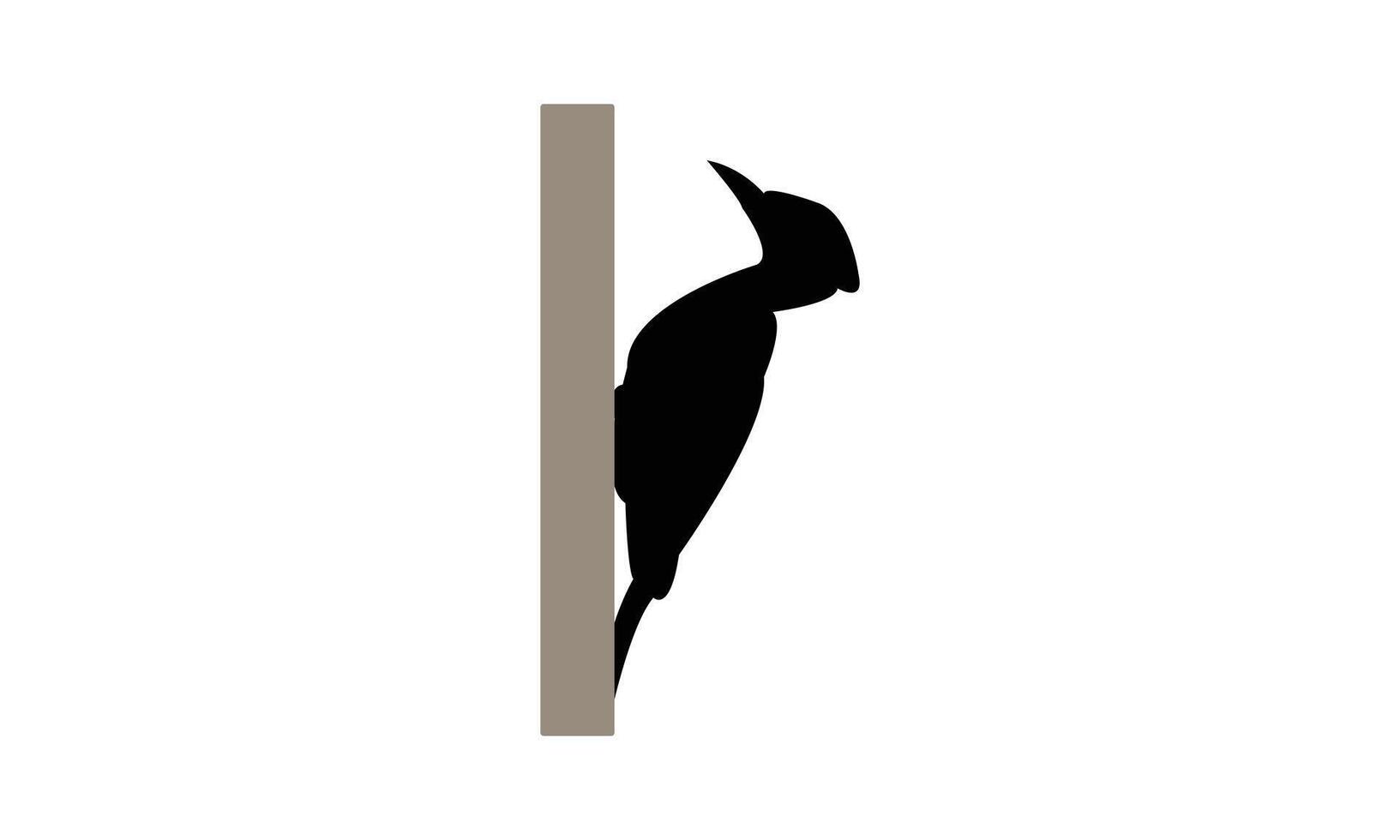 Woodpecker Black Silhouette vector