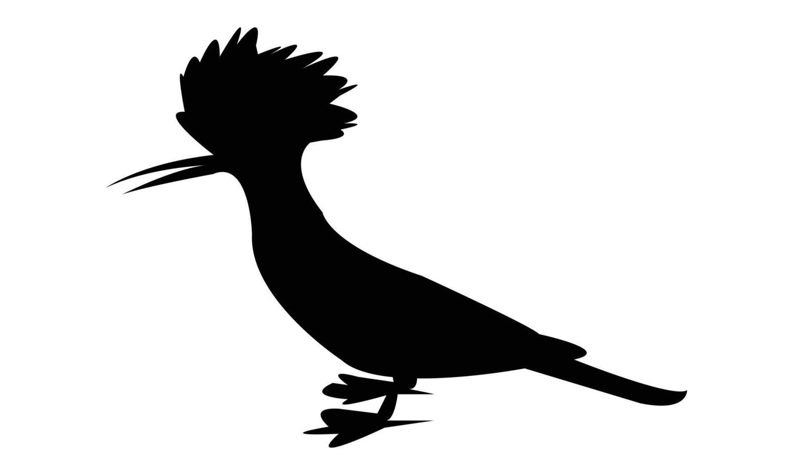 Eurasian Hoopoe Bird Black Silhouette Design vector