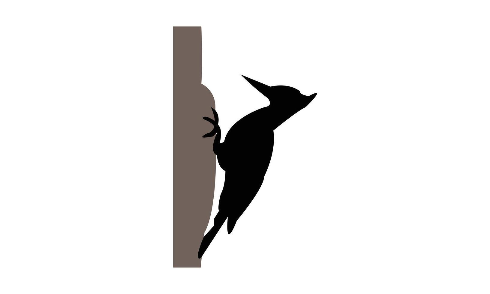 Beautiful Woodpecker Silhouette Design vector