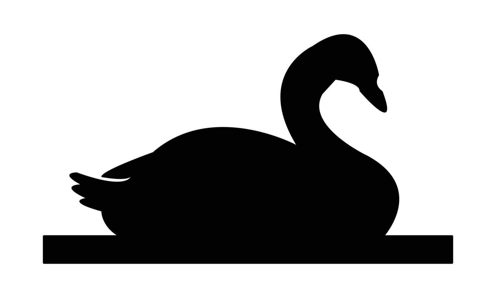 Swan Black Silhouette Design vector