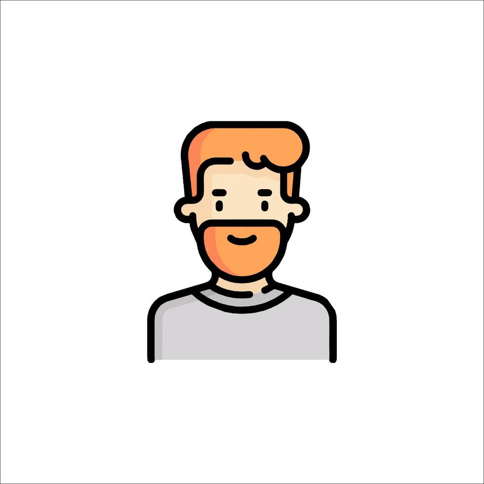A man with a beard and a red beard icon vector