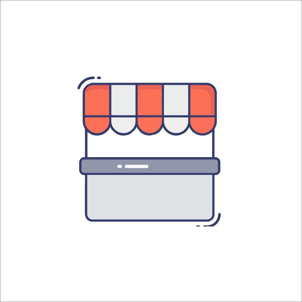 A store front icon with a red and white stripe vector