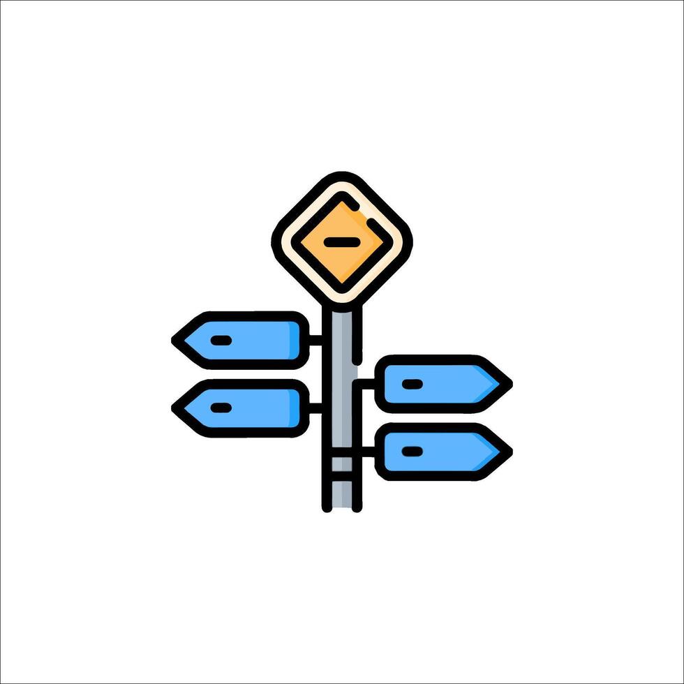 A sign pointing to the right and left vector