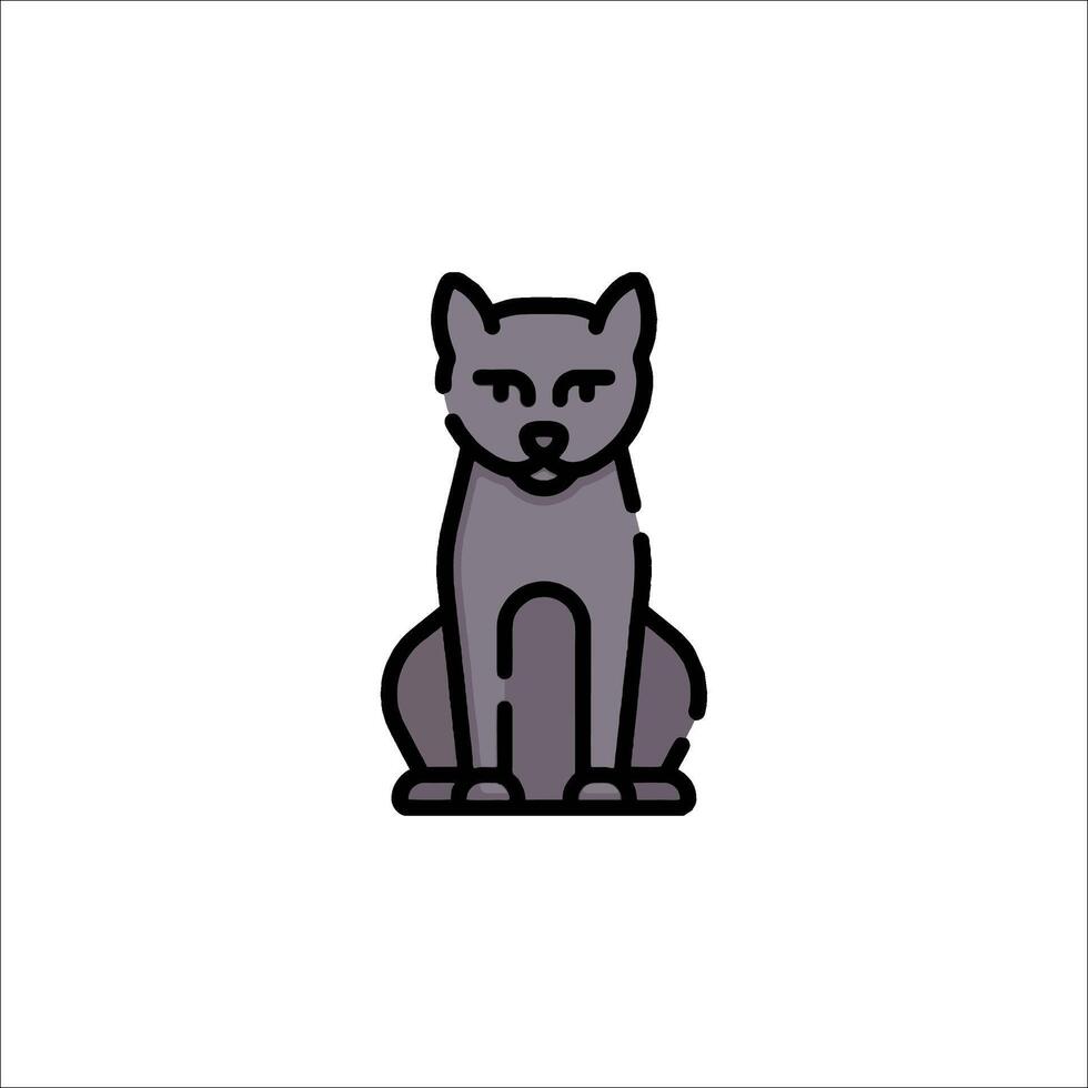 A black cat icon on a white background vector