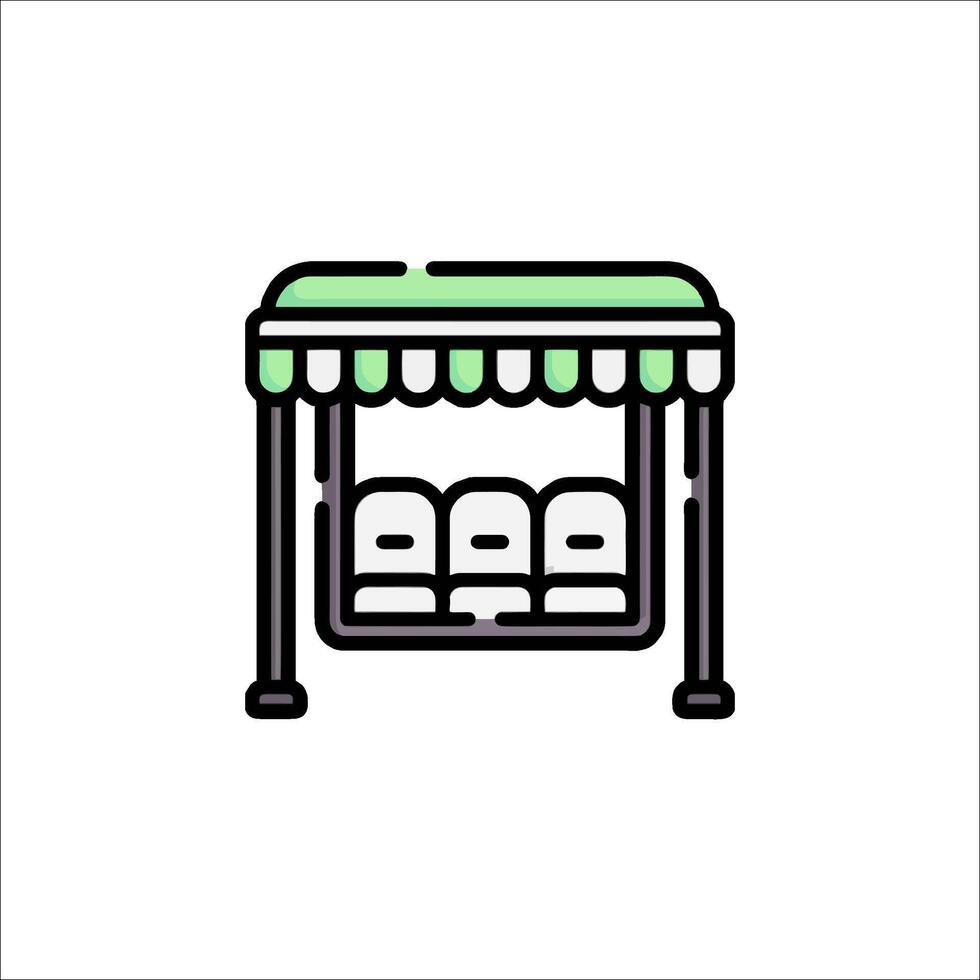 A green and white sign with a carousel vector
