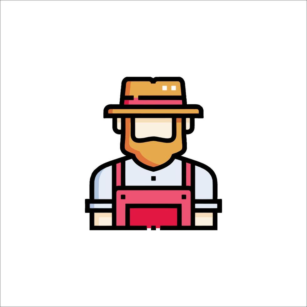 A man in a hat and overalls vector