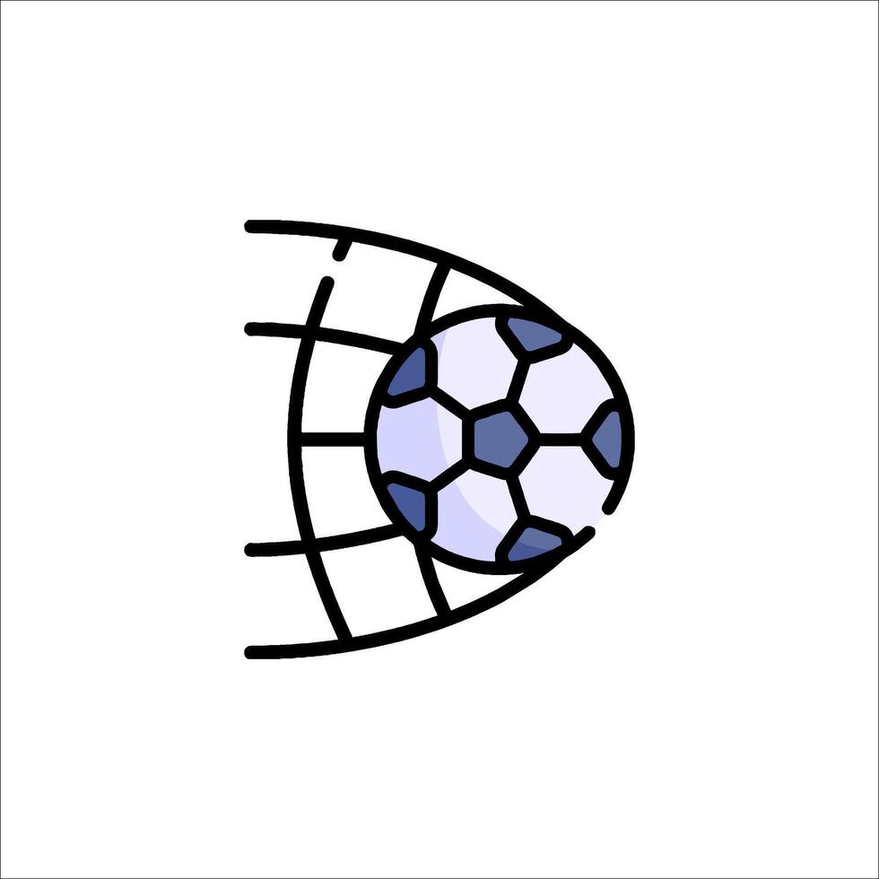 A soccer ball in a net icon vector