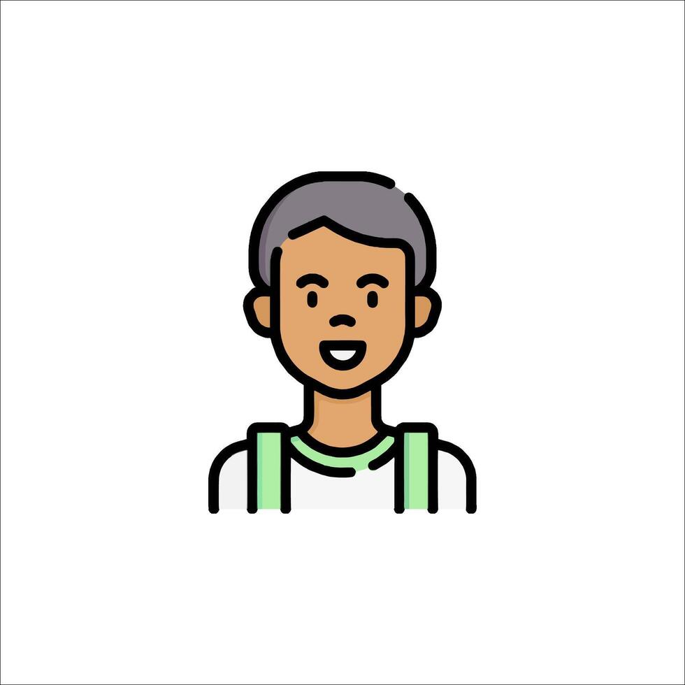 A man with a backpack icon vector
