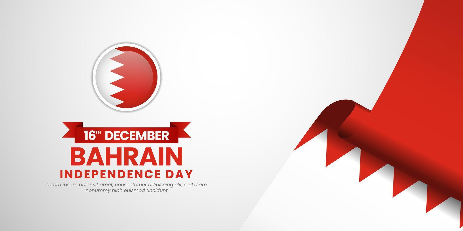 Bahrain national day, Bahrain independence day banner background with realistic flag vector
