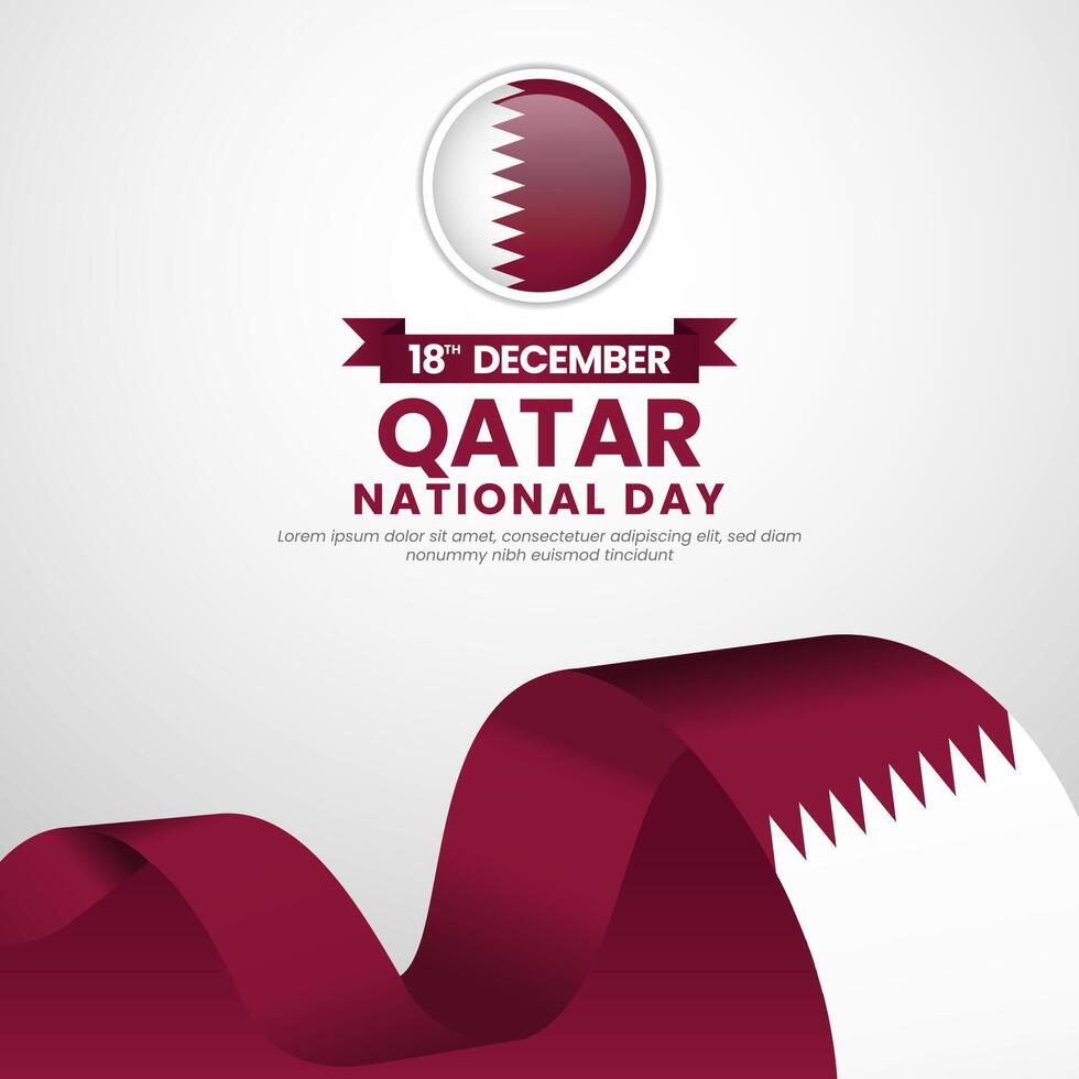 Qatar Flag Square Banner Background Design for Independence Day and National Day vector