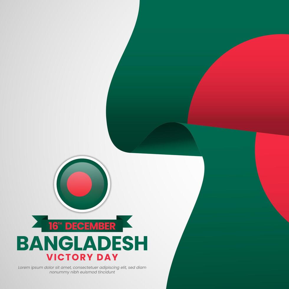 Bangladesh victory day, national day, independence day background with realistic waving flag vector