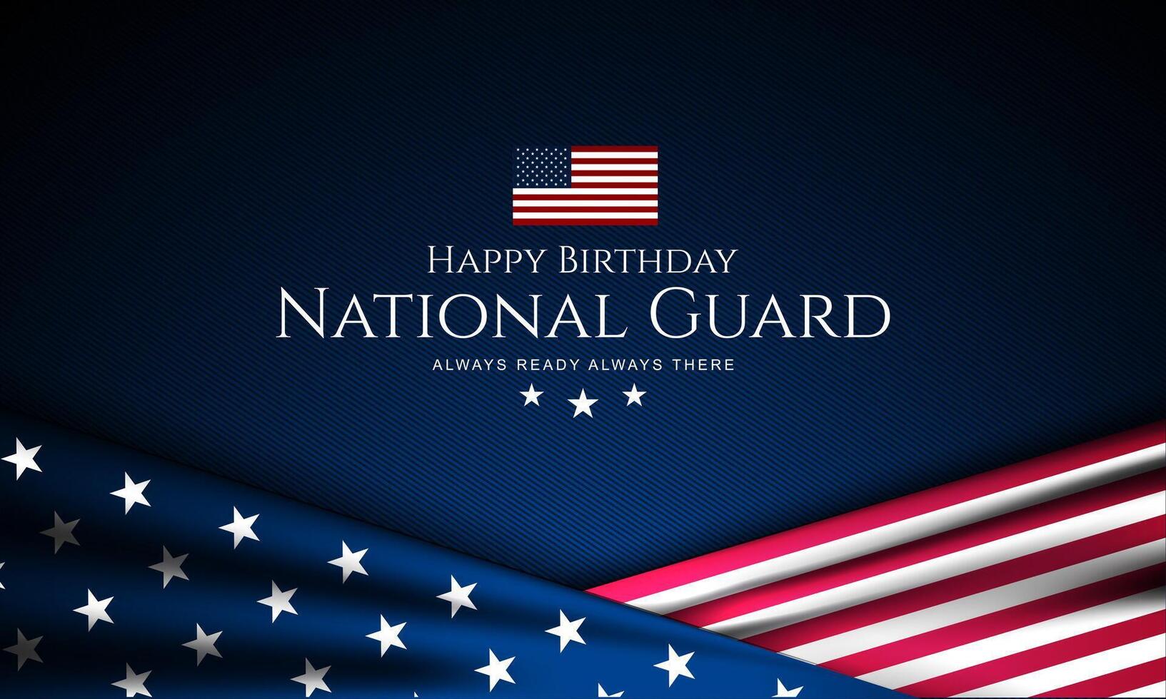 Happy birthday national guard background with american flag illustration vector
