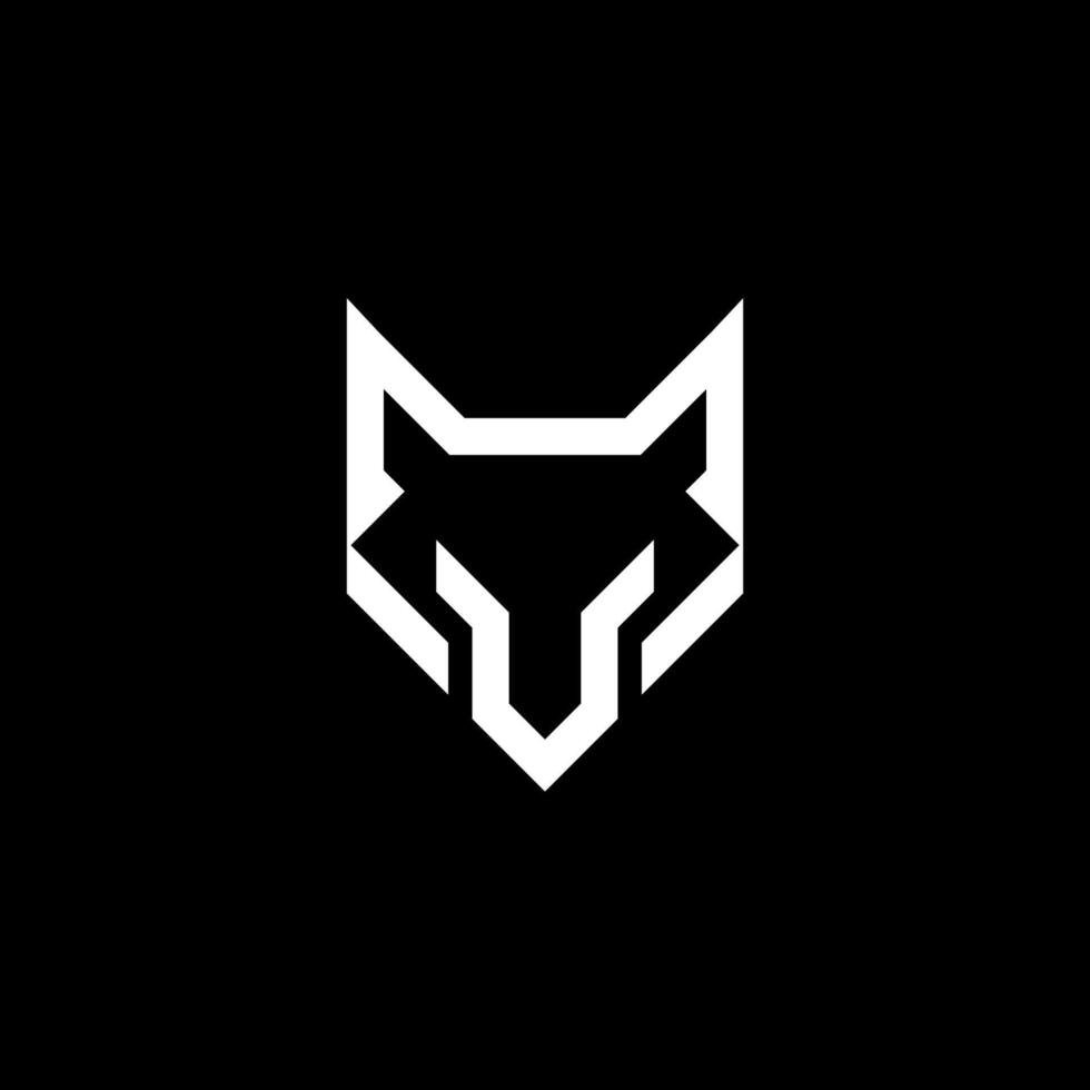 Elegant and Simple Minimalist Flat Logo Design Featuring a Fox Head with a Clean Cutout Outline in a Modern Style vector