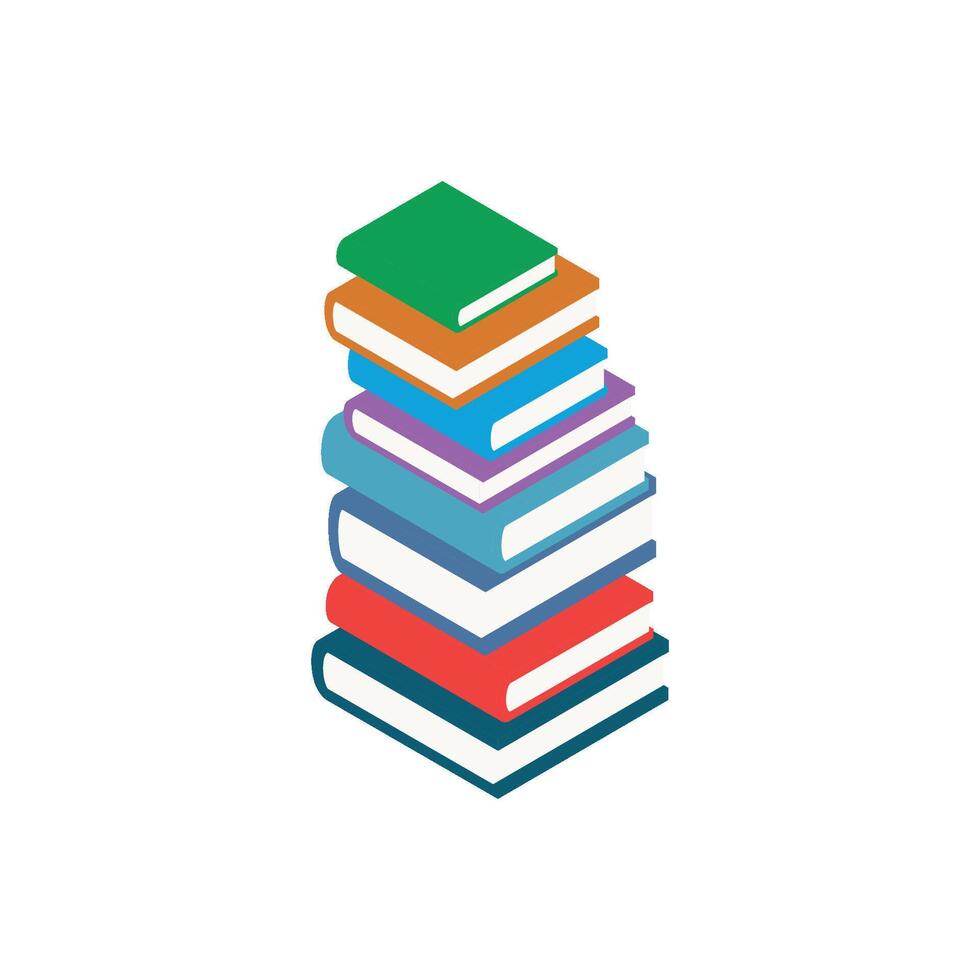 A stack of books on a white background vector