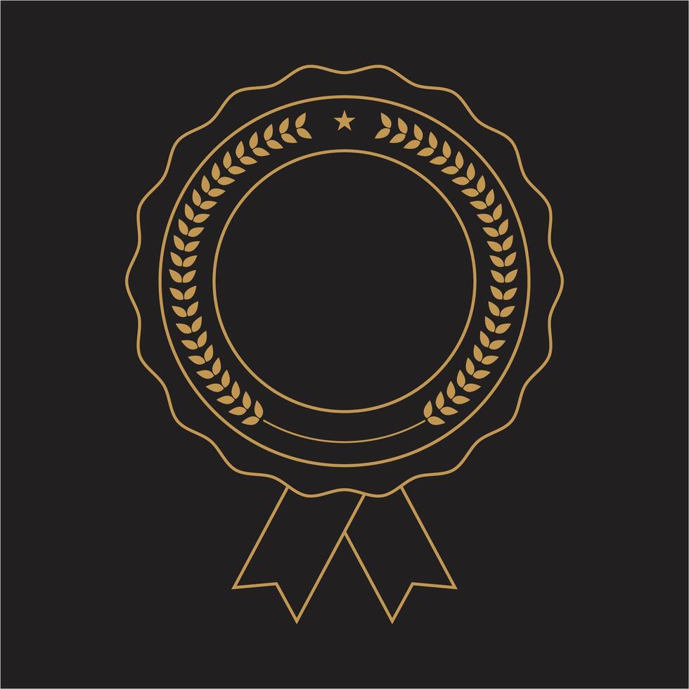 A gold laurel wreath on a black background vector
